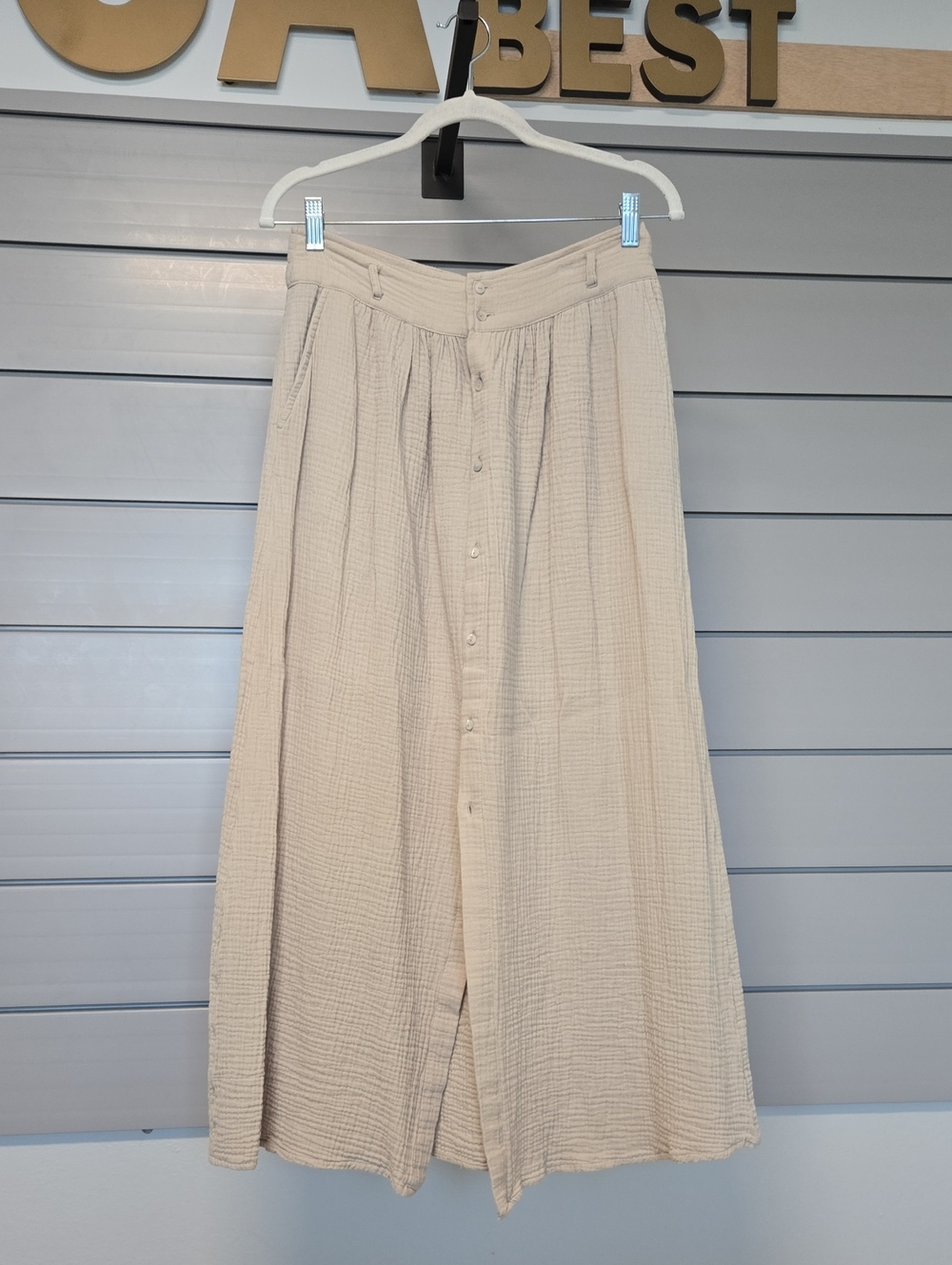 Marled Button-Front Maxi Skirt